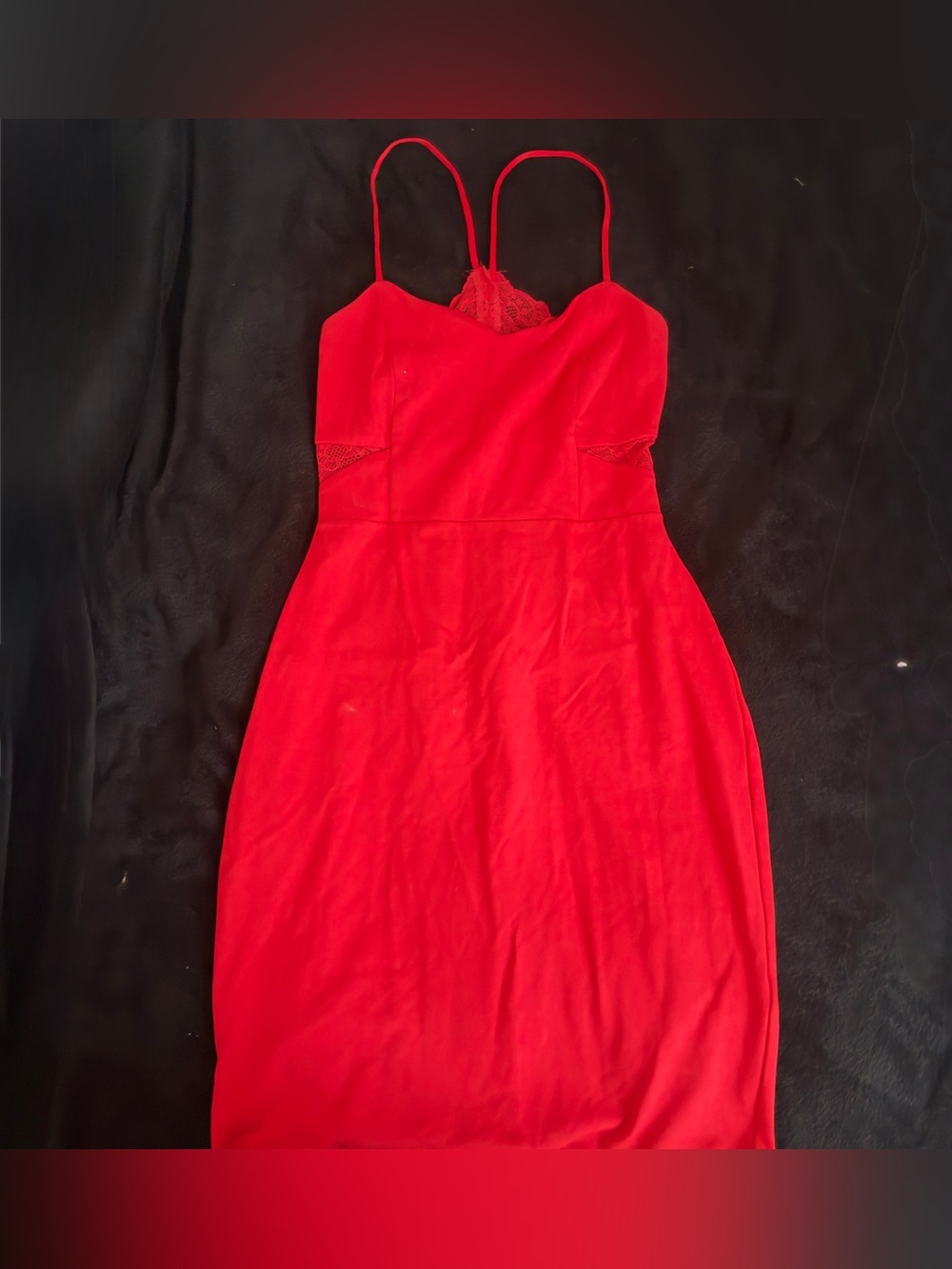 Express Red Spaghetti-Strap Mini Dress